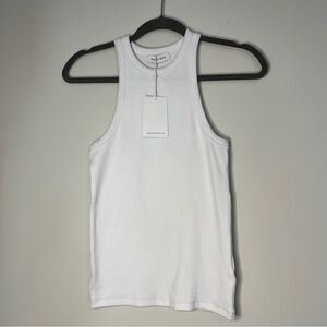 Anine Bing Ribbed White Tank